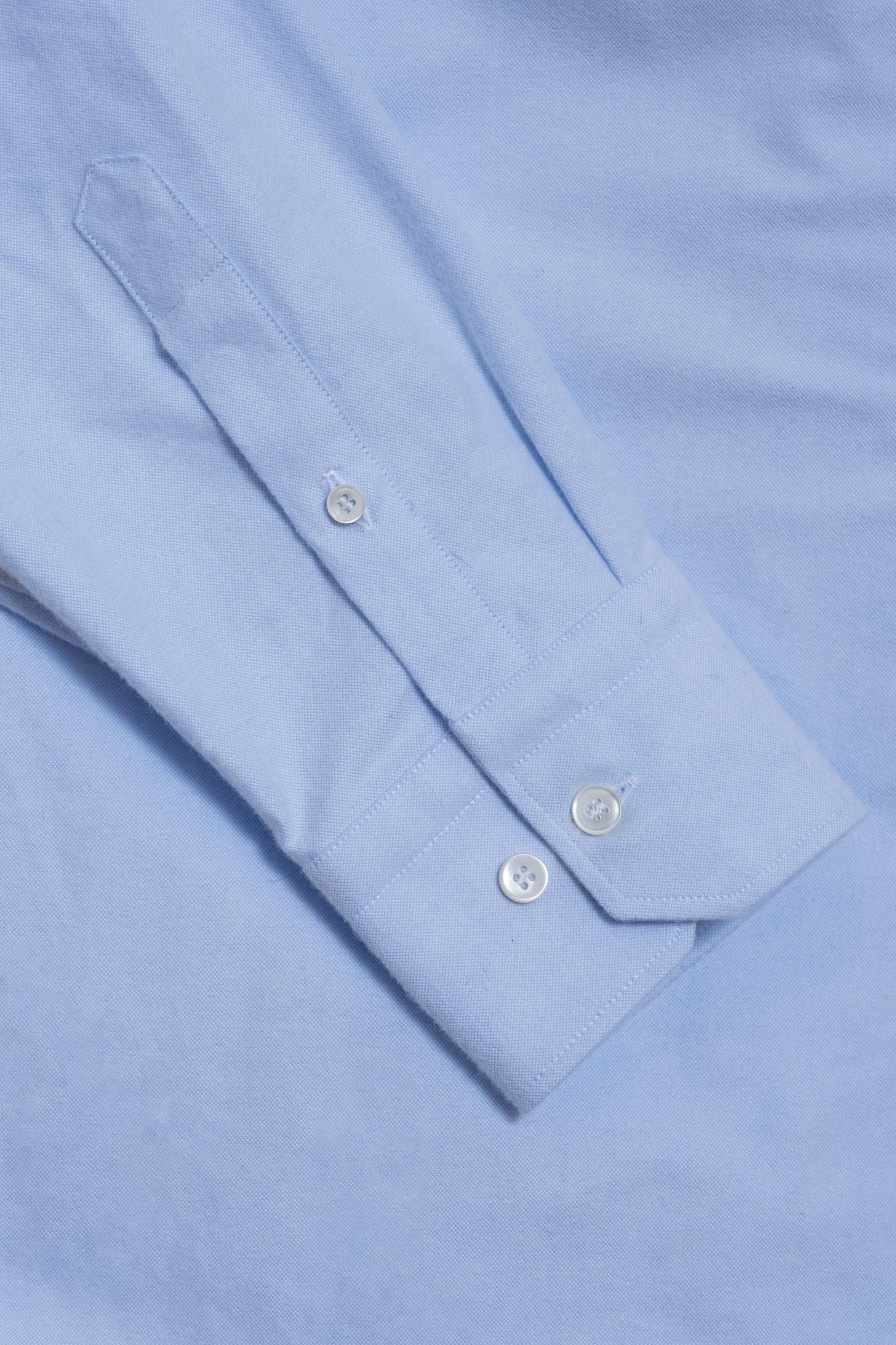 Production Files Blue Brushed Oxford Button Down Shirt